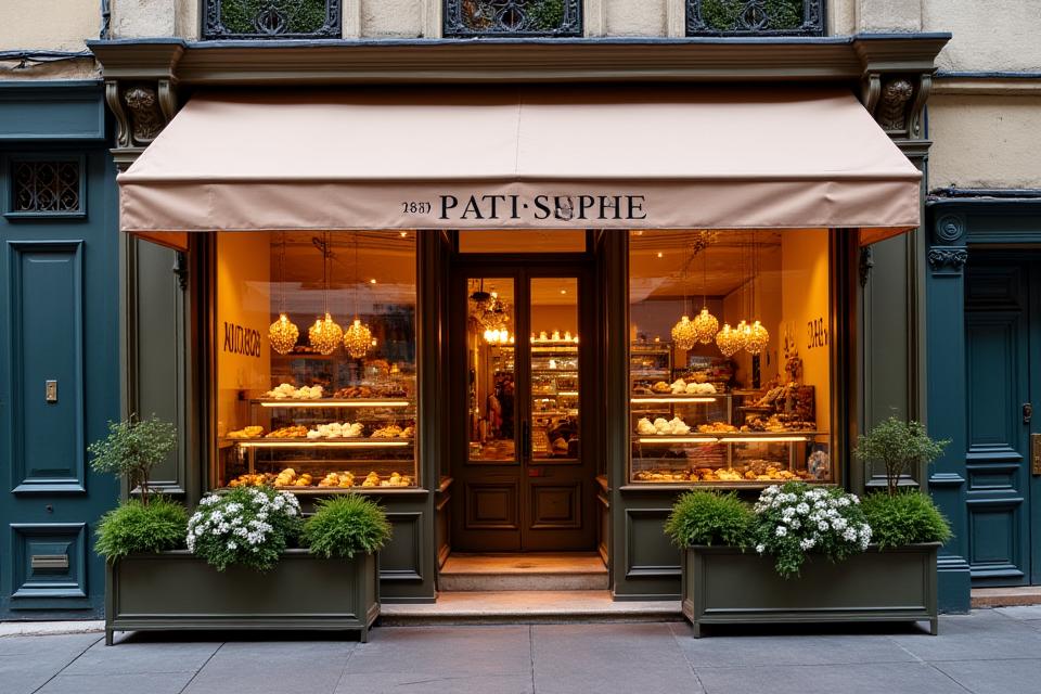 Façade de la boulangerie Gourmandise Glyphe dans le Marais, Paris