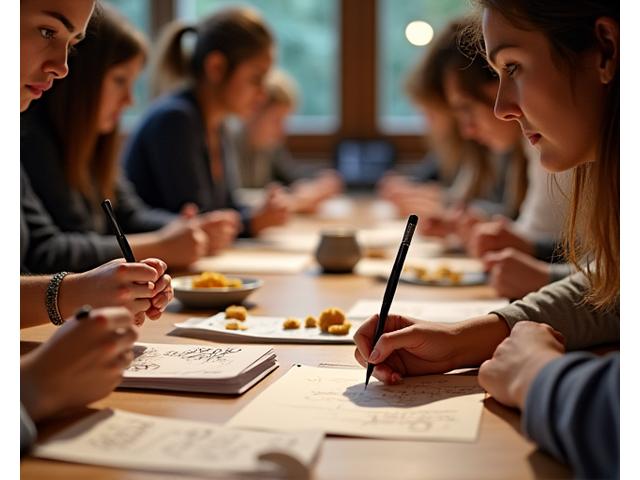 Atelier de calligraphie avec gourmandises