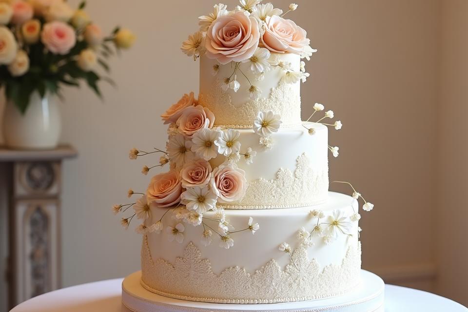 Gâteau de mariage élégant à plusieurs étages