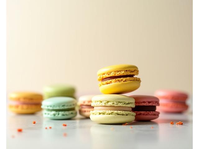 Assortiment de macarons colorés